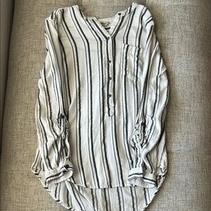 Striped Button-Up Women's Top